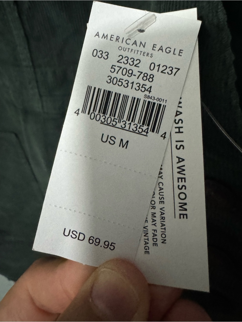 NWT American Eagle Corduroy Overall Dress Green Medium - Picture 7 of 8